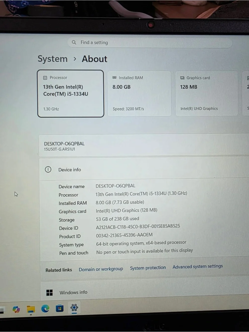 LG gram 15-inch Lightweight Laptop Open Box